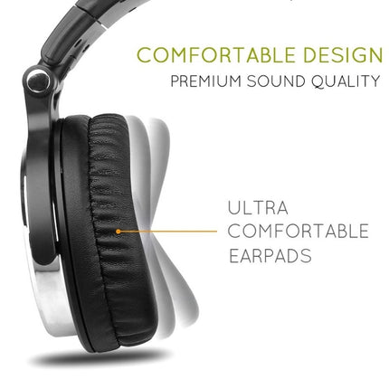 OneOdio Pro-10 Head-mounted Noise Reduction Wired Headphone with Microphone, Black Red, Grey Blue, Blue, Rose Gold