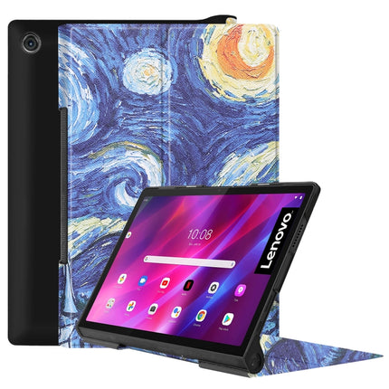 Custer Texture Coloured Drawing Pattern Horizontal Flip PU Leather Case with Holder & Sleep / Wake-up Function, For Lenovo Yoga Tab 11