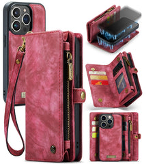 CaseMe-008 Abnehmbare multifunktionale horizontale Flip-Ledertasche mit Kartenfach &amp; Halter &amp; Reißverschluss-Geldbörse &amp; Bilderrahmen, für iPhone 13 Pro Max, für iPhone 13 Pro, für iPhone 13 mini, für iPhone 13