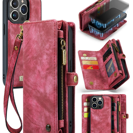 CaseMe-008 Detachable Multifunctional Horizontal Flip Leather Case with Card Slot & Holder & Zipper Wallet & Photo Frame, For iPhone 13 Pro Max, For iPhone 13 Pro, For iPhone 13 mini, For iPhone 13