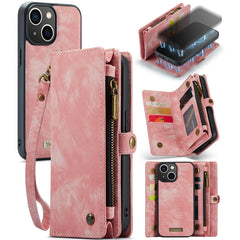 CaseMe-008 Abnehmbare multifunktionale horizontale Flip-Ledertasche mit Kartenfach &amp; Halter &amp; Reißverschluss-Geldbörse &amp; Bilderrahmen, für iPhone 13 Pro Max, für iPhone 13 Pro, für iPhone 13 mini, für iPhone 13