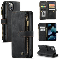 CaseMe-C30 PU + TPU Multifunctional Horizontal Flip Leather Case with Holder & Card Slot & Wallet & Zipper Pocket, For iPhone 13 Pro Max, For iPhone 13 Pro, For iPhone 13, For iPhone 13 mini