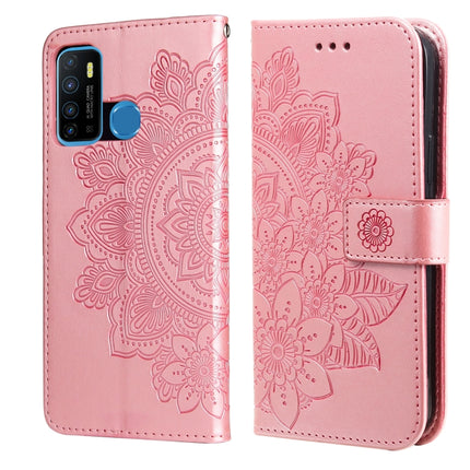 7-petal Flowers Embossing Pattern Horizontal Flip PU Leather Case with Holder & Card Slots & Wallet & Photo Frame, For Infinix Hot 9 / Note 7 Lite / X655C, For Tecno Pop 2 F / Pop 2 Power, For Infinix Smart 5 / Hot 10 Lite / X657, For Tecno Spark 6 Go