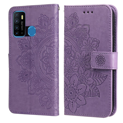 7-petal Flowers Embossing Pattern Horizontal Flip PU Leather Case with Holder & Card Slots & Wallet & Photo Frame, For Infinix Hot 9 / Note 7 Lite / X655C, For Tecno Pop 2 F / Pop 2 Power, For Infinix Smart 5 / Hot 10 Lite / X657, For Tecno Spark 6 Go