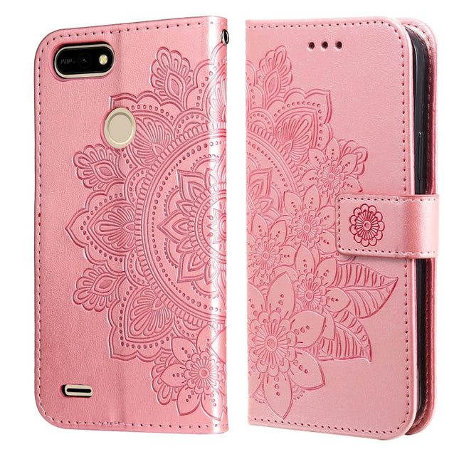 7-petal Flowers Embossing Pattern Horizontal Flip PU Leather Case with Holder & Card Slots & Wallet & Photo Frame, For Infinix Hot 9 / Note 7 Lite / X655C, For Tecno Pop 2 F / Pop 2 Power, For Infinix Smart 5 / Hot 10 Lite / X657, For Tecno Spark 6 Go