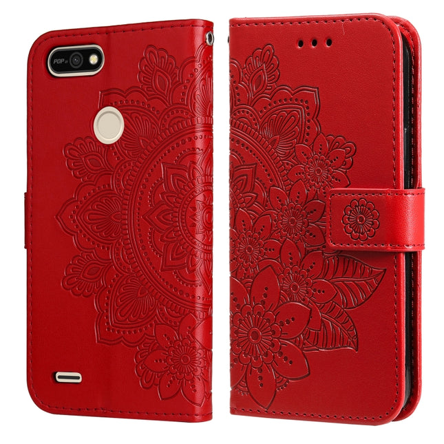 7-petal Flowers Embossing Pattern Horizontal Flip PU Leather Case with Holder & Card Slots & Wallet & Photo Frame, For Infinix Hot 9 / Note 7 Lite / X655C, For Tecno Pop 2 F / Pop 2 Power, For Infinix Smart 5 / Hot 10 Lite / X657, For Tecno Spark 6 Go
