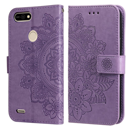 7-petal Flowers Embossing Pattern Horizontal Flip PU Leather Case with Holder & Card Slots & Wallet & Photo Frame, For Infinix Hot 9 / Note 7 Lite / X655C, For Tecno Pop 2 F / Pop 2 Power, For Infinix Smart 5 / Hot 10 Lite / X657, For Tecno Spark 6 Go