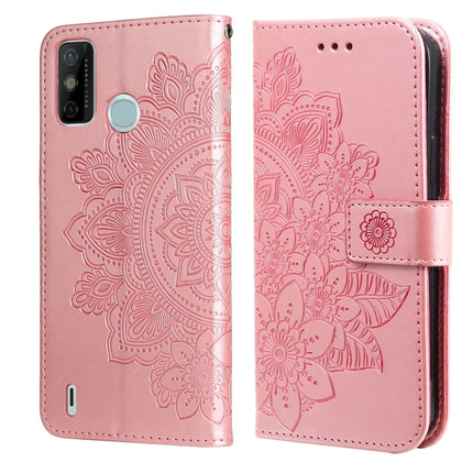 7-petal Flowers Embossing Pattern Horizontal Flip PU Leather Case with Holder & Card Slots & Wallet & Photo Frame, For Infinix Hot 9 / Note 7 Lite / X655C, For Tecno Pop 2 F / Pop 2 Power, For Infinix Smart 5 / Hot 10 Lite / X657, For Tecno Spark 6 Go