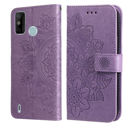 7-petal Flowers Embossing Pattern Horizontal Flip PU Leather Case with Holder & Card Slots & Wallet & Photo Frame, For Infinix Hot 9 / Note 7 Lite / X655C, For Tecno Pop 2 F / Pop 2 Power, For Infinix Smart 5 / Hot 10 Lite / X657, For Tecno Spark 6 Go