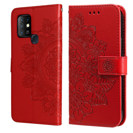 7-petal Flowers Embossing Pattern Horizontal Flip PU Leather Case with Holder & Card Slots & Wallet & Photo Frame, For Infinix Hot 10, For Infinix Hot 10 Play, For Motorola Moto G30 / G10 / G10 Power / G20