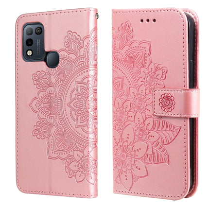 7-petal Flowers Embossing Pattern Horizontal Flip PU Leather Case with Holder & Card Slots & Wallet & Photo Frame, For Infinix Hot 10, For Infinix Hot 10 Play, For Motorola Moto G30 / G10 / G10 Power / G20