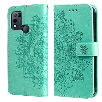 7-petal Flowers Embossing Pattern Horizontal Flip PU Leather Case with Holder & Card Slots & Wallet & Photo Frame, For Infinix Hot 10, For Infinix Hot 10 Play, For Motorola Moto G30 / G10 / G10 Power / G20
