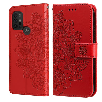 7-petal Flowers Embossing Pattern Horizontal Flip PU Leather Case with Holder & Card Slots & Wallet & Photo Frame, For Infinix Hot 10, For Infinix Hot 10 Play, For Motorola Moto G30 / G10 / G10 Power / G20