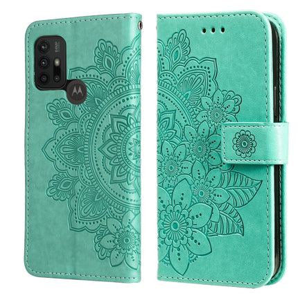 7-petal Flowers Embossing Pattern Horizontal Flip PU Leather Case with Holder & Card Slots & Wallet & Photo Frame, For Infinix Hot 10, For Infinix Hot 10 Play, For Motorola Moto G30 / G10 / G10 Power / G20