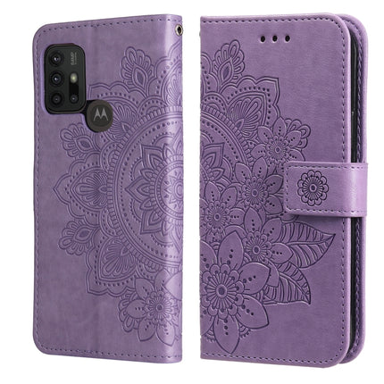 7-petal Flowers Embossing Pattern Horizontal Flip PU Leather Case with Holder & Card Slots & Wallet & Photo Frame, For Infinix Hot 10, For Infinix Hot 10 Play, For Motorola Moto G30 / G10 / G10 Power / G20