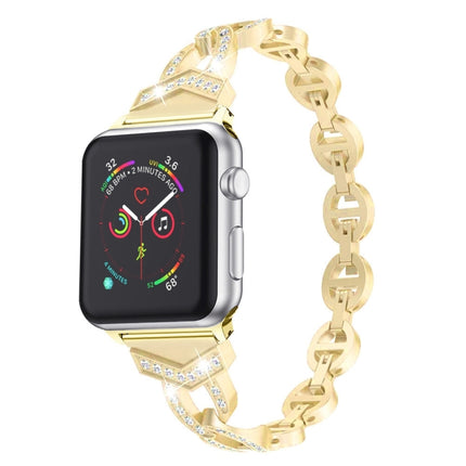 Diamond Stainless Steel Replacement Strap Watchband For Apple Watch Series, 7 41mm / 6 & SE & 5 & 4 40mm / 3 & 2 & 1 38mm, 7 45mm / 6 & SE & 5 & 4 44mm / 3 & 2 & 1 42mm