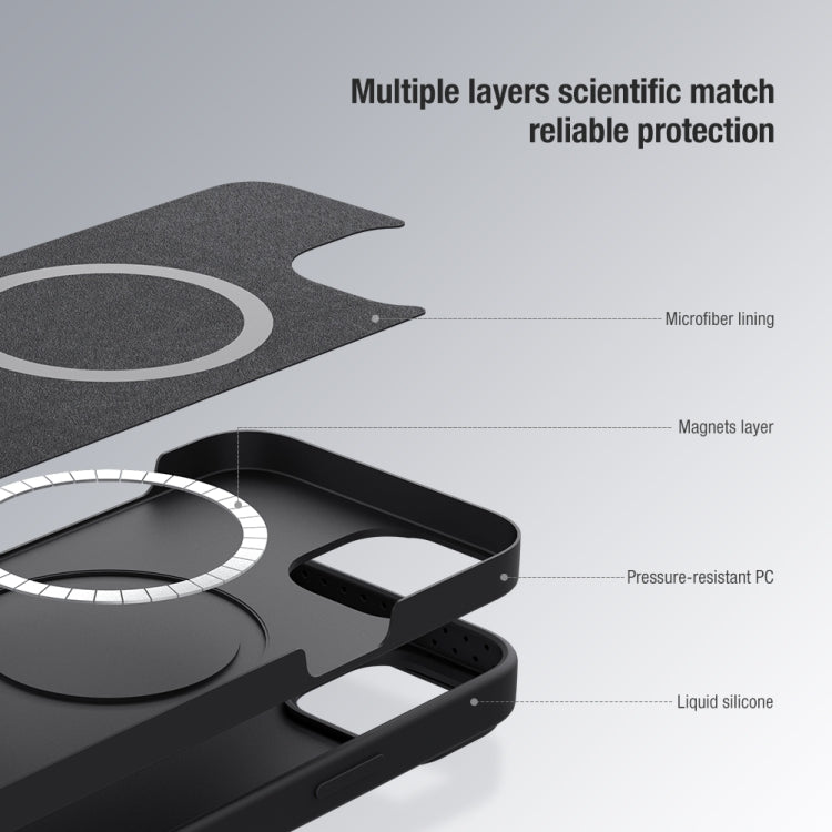 NILLKIN CamShield MagSafe Magnetisches Flüssigsilikon + PC-Vollschutzgehäuse, für iPhone 13, für iPhone 13 Pro, für iPhone 13 Pro Max