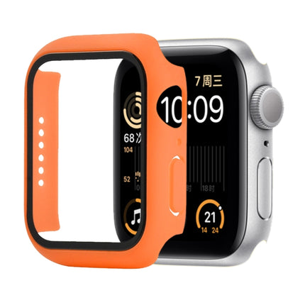 Shockproof PC+Tempered Glass Protective Case with Packed Carton For Apple Watch 44mm(Orange), For Apple Watch Series 6 / 5 / 4 / Watch SE 44mm, For Apple Watch Series 6 & SE & 5 & 4 44mm