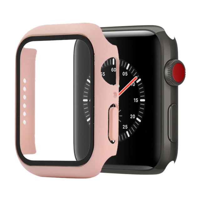 Shockproof PC+Tempered Glass Protective Case with Packed Carton For Apple Watch 44mm(Orange), For Apple Watch Series 3 & 2 & 1 38mm