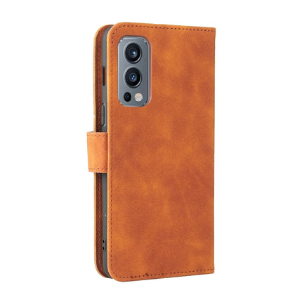 Solid Color Skin Feel Magnetic Buckle Horizontal Flip Calf Texture PU Leather Case with Holder & Card Slots & Wallet, For OnePlus Nord 2 5G