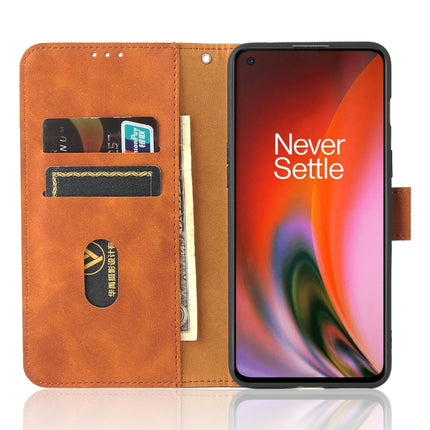 Solid Color Skin Feel Magnetic Buckle Horizontal Flip Calf Texture PU Leather Case with Holder & Card Slots & Wallet, For OnePlus Nord 2 5G