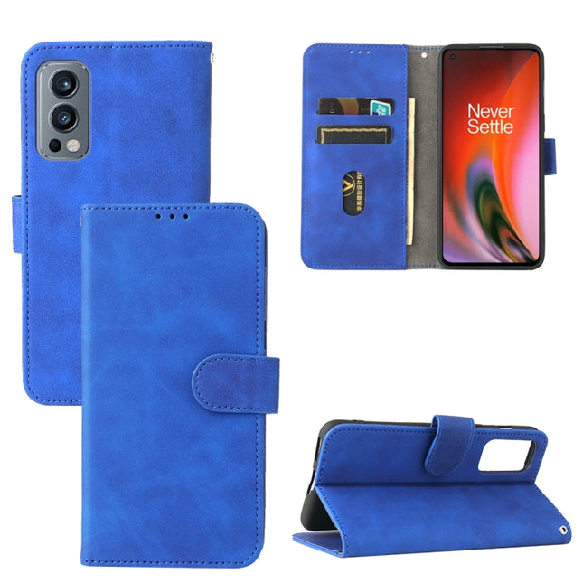 Solid Color Skin Feel Magnetic Buckle Horizontal Flip Calf Texture PU Leather Case with Holder & Card Slots & Wallet, For OnePlus Nord 2 5G
