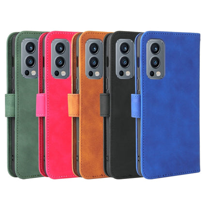 Solid Color Skin Feel Magnetic Buckle Horizontal Flip Calf Texture PU Leather Case with Holder & Card Slots & Wallet, For OnePlus Nord 2 5G