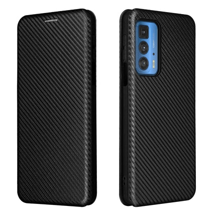 Carbon Fiber Texture Magnetic Horizontal Flip TPU + PC + PU Leather Case with Card Slot, For Motorola Edge 20 Pro
