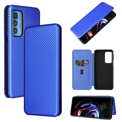 Carbon Fiber Texture Magnetic Horizontal Flip TPU + PC + PU Leather Case with Card Slot, For Motorola Edge 20 Pro
