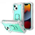 For iPhone 13 / Grey White + Mint Green