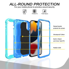 PC + Rubber 3-layers Shockproof Protective Case with Rotating Holder, For iPhone 13 Pro Max