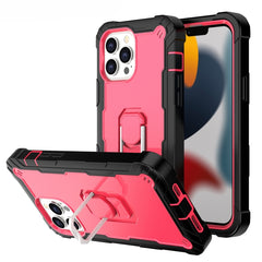 PC + Rubber 3-layers Shockproof Protective Case with Rotating Holder, For iPhone 13 Pro Max