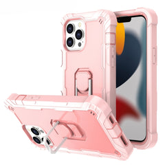 PC + Rubber 3-layers Shockproof Protective Case with Rotating Holder, For iPhone 13 Pro Max