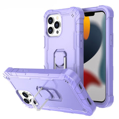 PC + Rubber 3-layers Shockproof Protective Case with Rotating Holder, For iPhone 13 Pro Max