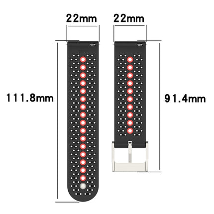Universal Colorful Hole Silicone Replacement Strap Watchband, 22mm, 20mm