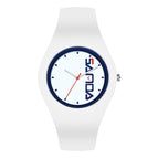 White Blue Vertical Mark