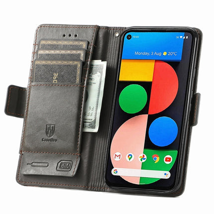 CaseNeo Business Splicing Dual Magnetic Buckle Horizontal Flip PU Leather Case with Holder & Card Slots & Wallet, For Google Pixel 5a 5G