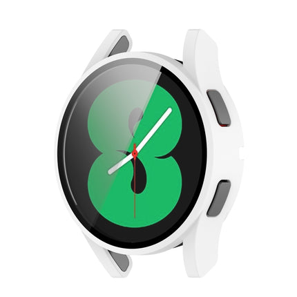 PC Protective Case with Tempered Glass Film, For Samsung Galaxy Watch4 40mm, For Samsung Galaxy Watch4 44mm