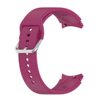 Silver Round Buckle / Wine Red