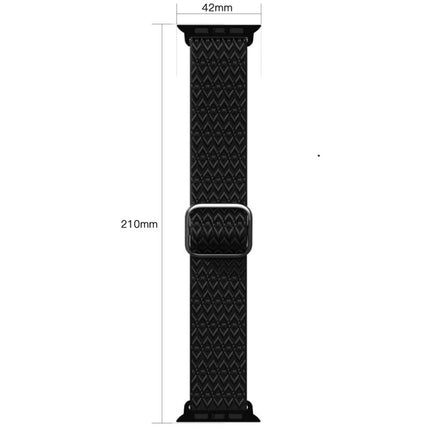 Adjustable Rhombic Texture Elastic Replacement Strap Watchband For Apple Watch Series, 7 41mm / 6 & SE & 5 & 4 40mm / 3 & 2 & 1 38mm, 7 45mm / 6 & SE & 5 & 4 44mm / 3 & 2 & 1 42mm