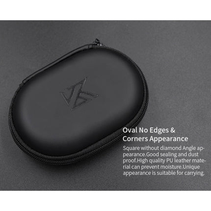 KZ Portable PU Leather Oval Data Cable Charger Earphone Storage Box, Oval