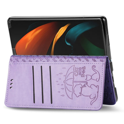Lovely Cat and Dog Embossing Pattern Horizontal Flip Leather Case , with Holder & Card Slots & Wallet, For Samsung Galaxy Z Fold3 5G