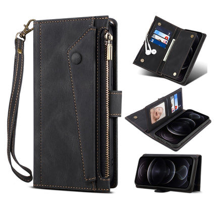 Retro Frosted Horizontal Flip Leather Case with Holder & Card Slot & Wallet & Zipper Pocket & Lanyard, For Samsung Galaxy Note20 Ultra