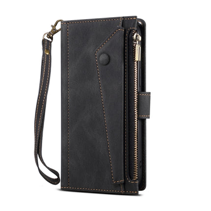 Retro Frosted Horizontal Flip Leather Case with Holder & Card Slot & Wallet & Zipper Pocket & Lanyard, For Samsung Galaxy Note20 Ultra