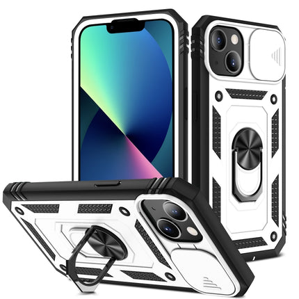 Funda protectora de TPU + PC con diseño de cubierta de cámara deslizante con soporte giratorio de 360 ​​grados y ranura para tarjetas, para iPhone 13 mini, para iPhone 13, para iPhone 13 Pro, para iPhone 13 Pro Max