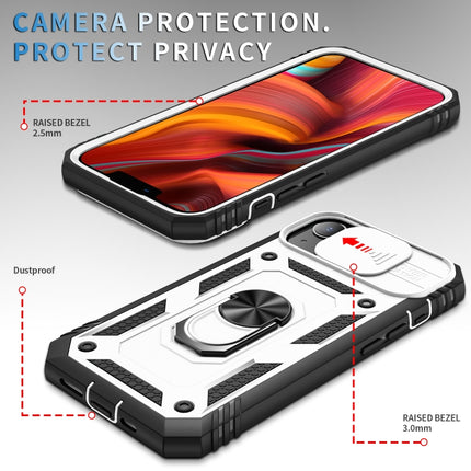 Funda protectora de TPU + PC con diseño de cubierta de cámara deslizante con soporte giratorio de 360 ​​grados y ranura para tarjetas, para iPhone 13 mini, para iPhone 13, para iPhone 13 Pro, para iPhone 13 Pro Max