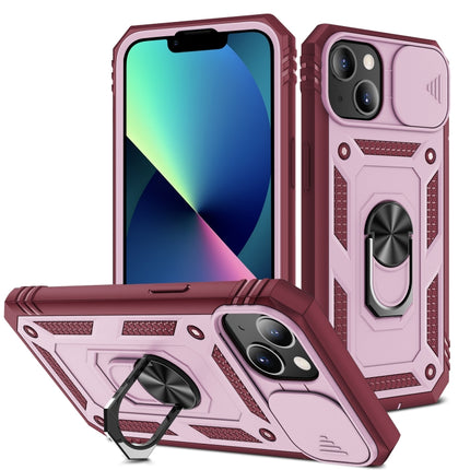 Funda protectora de TPU + PC con diseño de cubierta de cámara deslizante con soporte giratorio de 360 ​​grados y ranura para tarjetas, para iPhone 13 mini, para iPhone 13, para iPhone 13 Pro, para iPhone 13 Pro Max