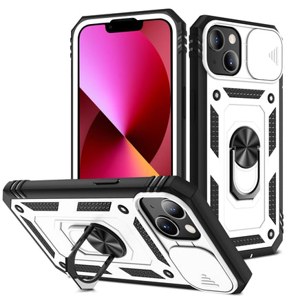 Funda protectora de TPU + PC con diseño de cubierta de cámara deslizante con soporte giratorio de 360 ​​grados y ranura para tarjetas, para iPhone 13 mini, para iPhone 13, para iPhone 13 Pro, para iPhone 13 Pro Max