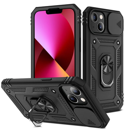 Funda protectora de TPU + PC con diseño de cubierta de cámara deslizante con soporte giratorio de 360 ​​grados y ranura para tarjetas, para iPhone 13 mini, para iPhone 13, para iPhone 13 Pro, para iPhone 13 Pro Max