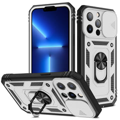 Sliding Camera Cover Design TPU + PC Protective Case with 360 Degree Rotating Holder & Card Slot, For iPhone 13 mini, For iPhone 13, For iPhone 13 Pro, For iPhone 13 Pro Max